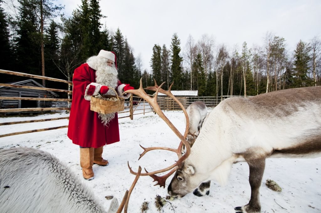 Santa with Reindeers_ Credits : Riku Pihlanto_ Visit Finland
